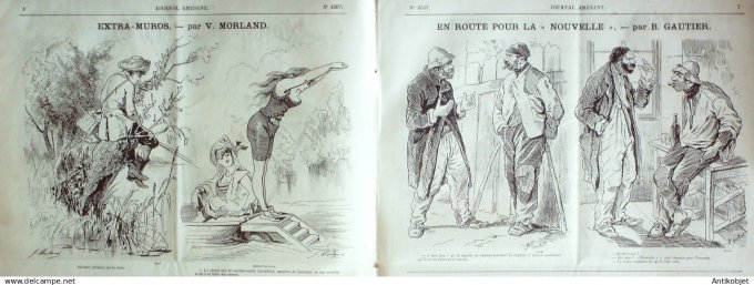 Le Journal Amusant 1885 # 1507 Les ecuries du cirque d'ete par Mars