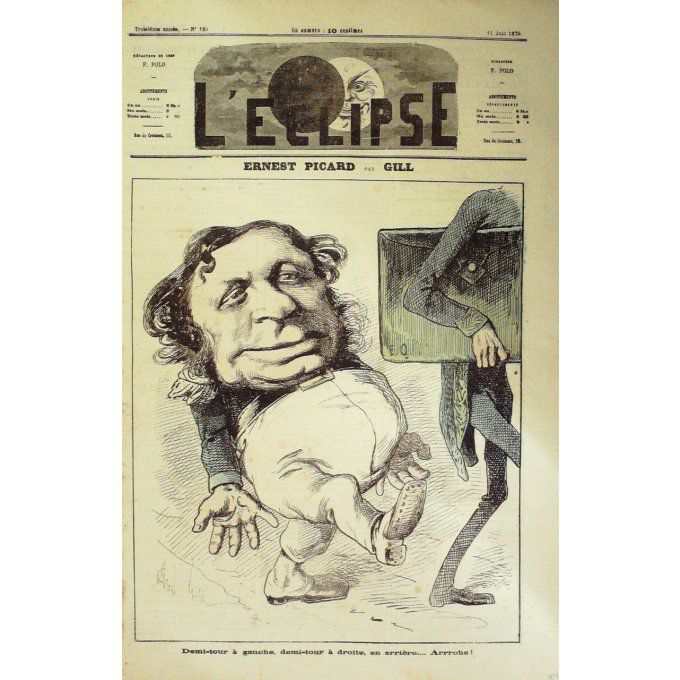L'Eclipse 1870 n°125 ERNEST PICARD PECHERIE du NORD André GILL