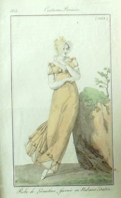 Gravure Mode Costume Parisien 1812 # 1262 (eau forte old Fashion plate