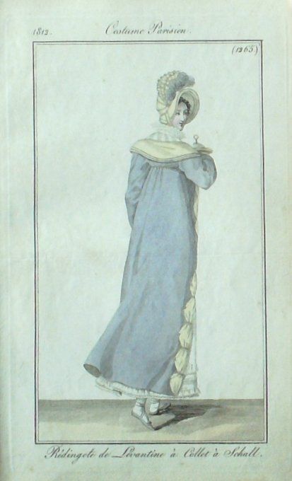 Gravure Mode Costume Parisien 1812 # 1265 (eau forte old Fashion plate