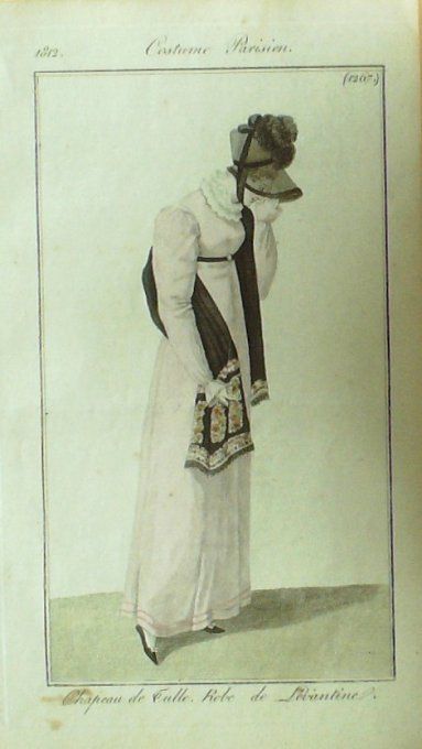 Gravure Mode Costume Parisien 1812 # 1267 (eau forte old Fashion plate