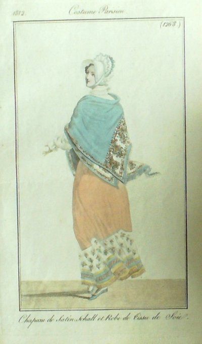 Gravure Mode Costume Parisien 1812 # 1268 (eau forte old Fashion plate