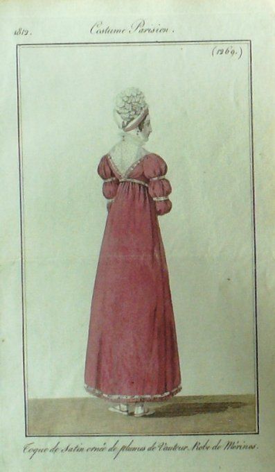 Gravure Mode Costume Parisien 1812 # 1269 (eau forte old Fashion plate