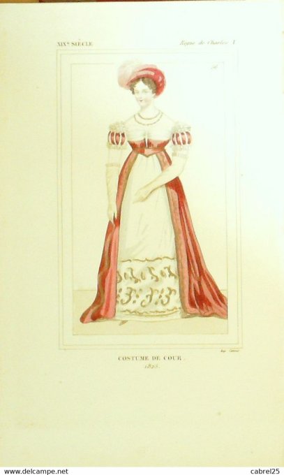 Mode Dame de cour 1825 sous CHARLES X