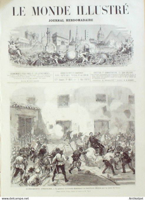 Le Monde illustré 1873 n°838  Espagne Cadix Candelaria Autriche Vienne Paris Le Graben des viennois