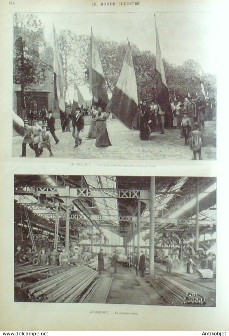 Le Monde illustré 1899 n°2219 Le Creusot (71) Afrique-Sud Johannesburg Limoges (87)