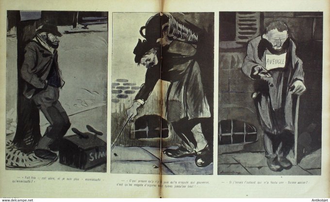 L'Assiette au beurre 1904 # 166 Les traine la vie tambour Major Sancha