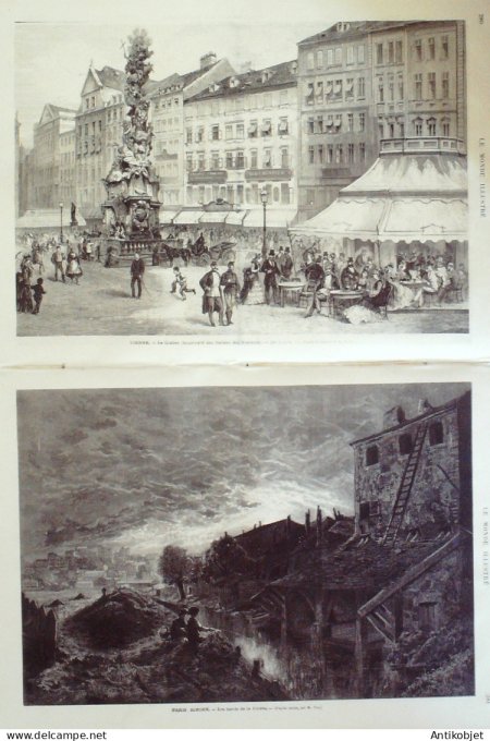 Le Monde illustré 1873 n°838  Espagne Cadix Candelaria Autriche Vienne Paris Le Graben des viennois