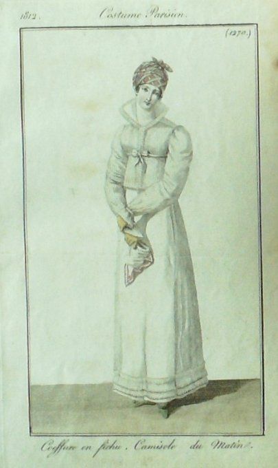Gravure Mode Costume Parisien 1812 # 1270 (eau forte old Fashion plate