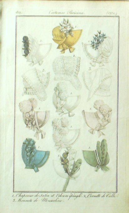 Gravure Mode Costume Parisien 1812 # 1271 (eau forte old Fashion plate