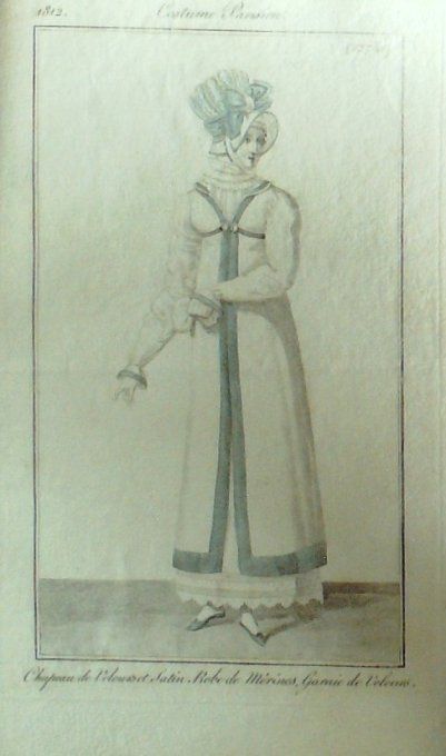 Gravure Mode Costume Parisien 1812 # 1274 (eau forte old Fashion plate