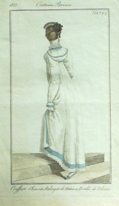 Gravure Mode Costume Parisien 1812 # 1279 (eau forte old Fashion plate