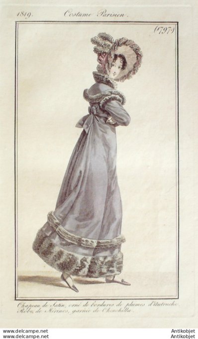 Costume Parisien 1819 # 1797 Robe de mérinos