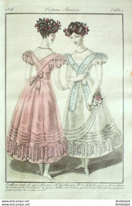 Costume Parisien 1826 # 2380 Robe tulle & satin