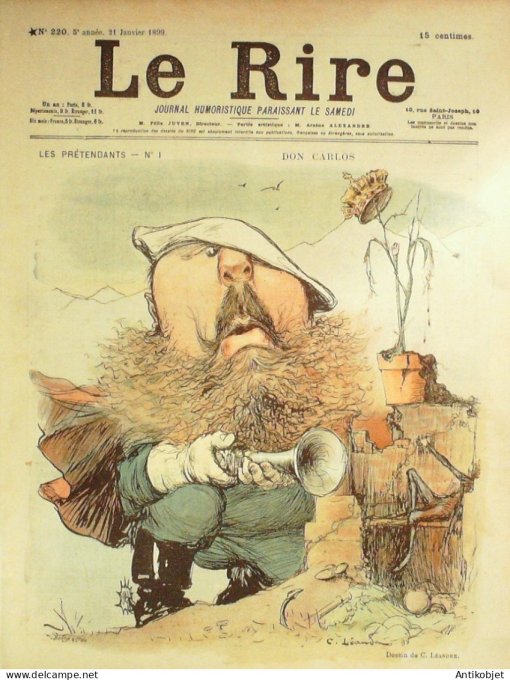 Le Rire 1899-01-21 # 220 Journal humoristique Ed.Originale Don Carlos