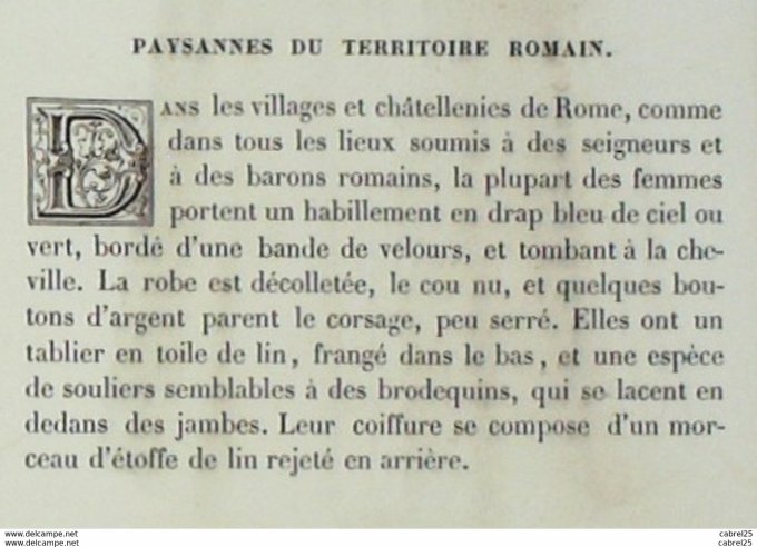 Italie ROME Paysanne de territoire romain 1859