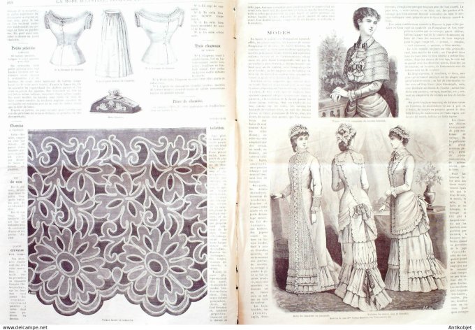 La Mode illustrée journal + gravure associée 1882 # 32