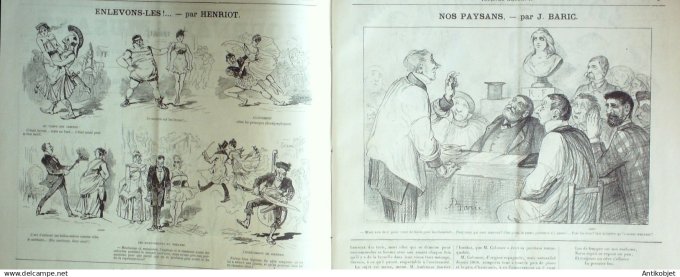 Le Journal Amusant 1889 # 1735 La lutte pour la vie par Daudet dessins Stop