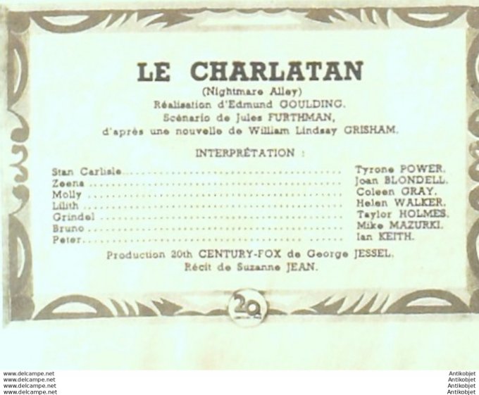 Le charlatan Yrone Power Joan Blondell Mike Mazurki