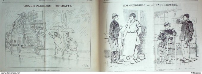 Le Journal Amusant 1889 # 1735 La lutte pour la vie par Daudet dessins Stop