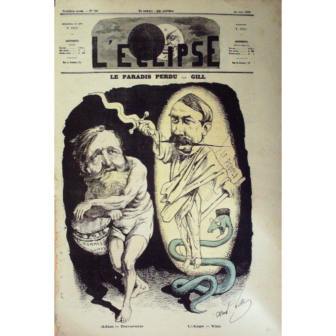 L'Eclipse 1870 n°127 LE PARADIS PERDU PECHERIE NORD André GILL