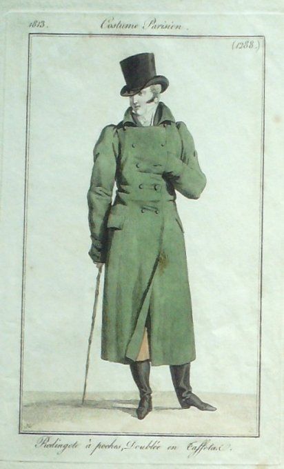 Gravure Mode Costume Parisien 1813 # 1288 (eau forte old Fashion plate
