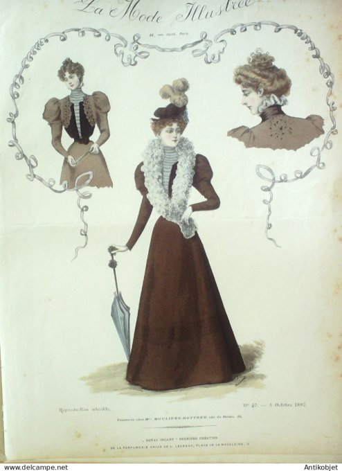 Gravure Mode illustree 1897 # 40 (Old Fashion plate) RARE