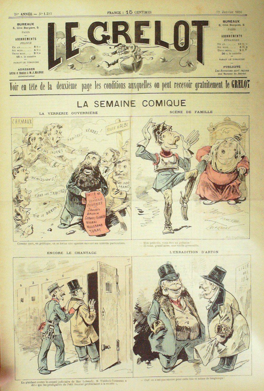 Le Grelot 1896 n°1293 LA SEMAINE COMIQUE PEPIN