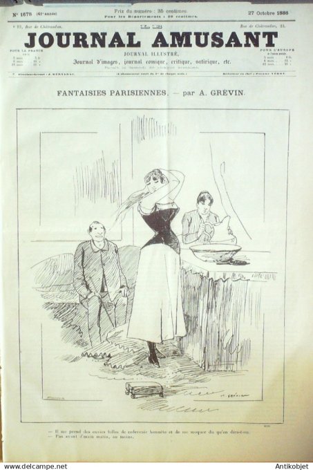 Le Journal Amusant 1889 # 1678 Le dimanche du fourrier par Josias