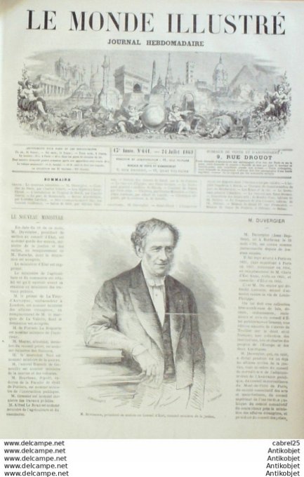 Le Monde illustré 1869 n°641 Orleans (45) St Cloud (92) Berck (62) Egypte Le Roi Duvergier