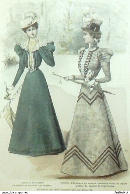 La Mode illustrée journal 1897 n° 34 Toilettes d'automne