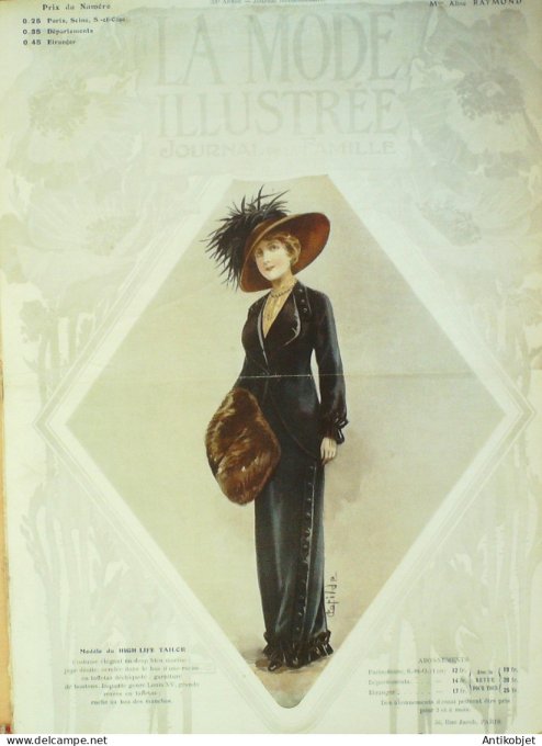 La Mode illustrée journal 1911 n° 41 Toilettes Costumes Passementerie