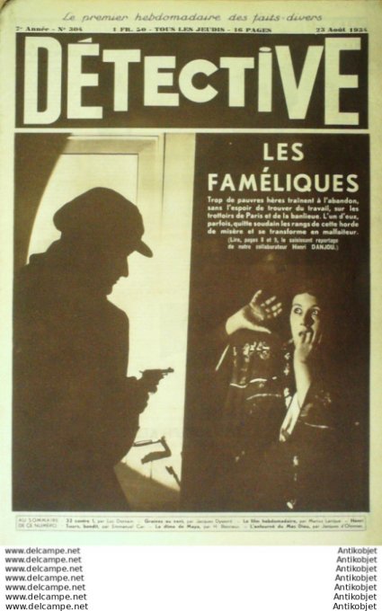 Détective 1934 # 304 Orgemont Avignon Crosne Enghien St Germain