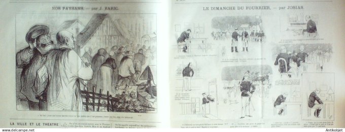 Le Journal Amusant 1889 # 1678 Le dimanche du fourrier par Josias