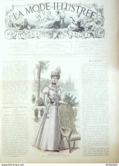 La Mode illustrée journal 1897 n° 25 Toilette de réunion d'été