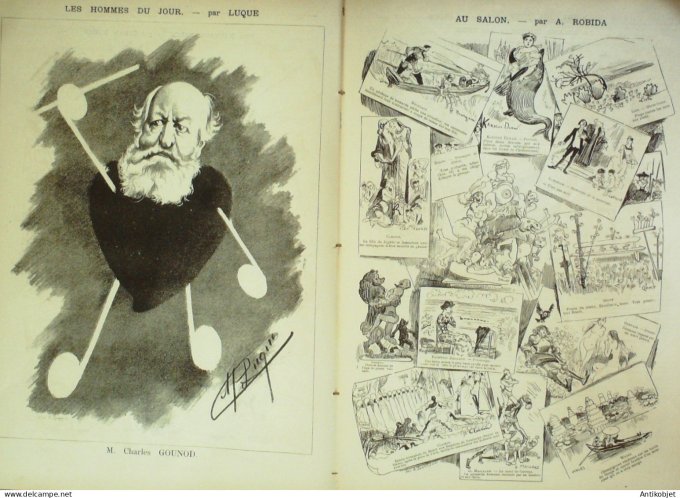 La Caricature 1885 #282 A travers Paris Draner Gounod par Luque Robida Caran d'Ache