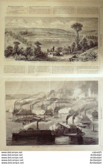 Le Monde illustré 1862 n°273 Fontainebleau Memphis Mississipi Mexique Aculzingo Puebla