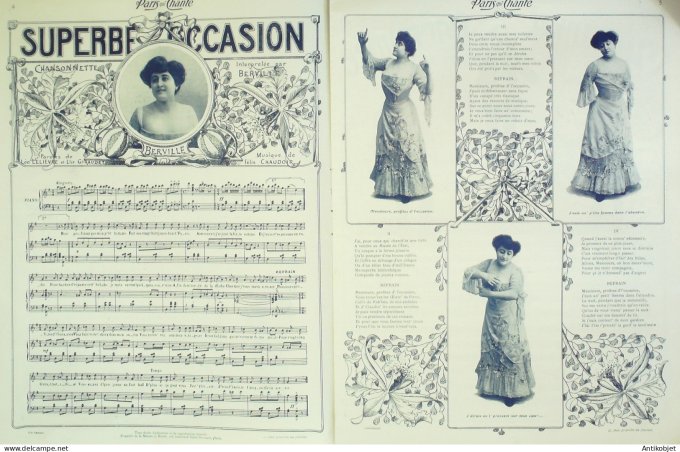 Paris qui chante 1904 #55 Dranem Polin Berville Marcenay Pouget Lanthenay