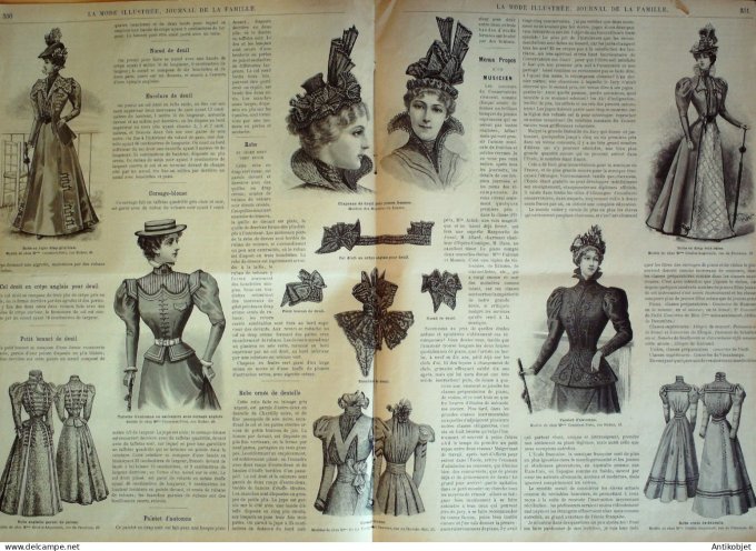 La Mode illustrée journal 1897 n° 34 Toilettes d'automne