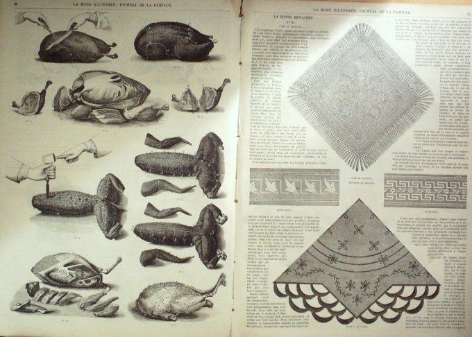 Journal Mode illustrée 1865 # 12 Coiffure jeune fille