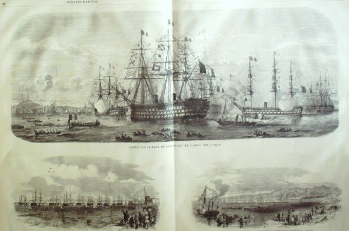 L'Univers illustré 1858 n°  12 Cherbourg (50) Marie de Médicis  Victoria, Albert