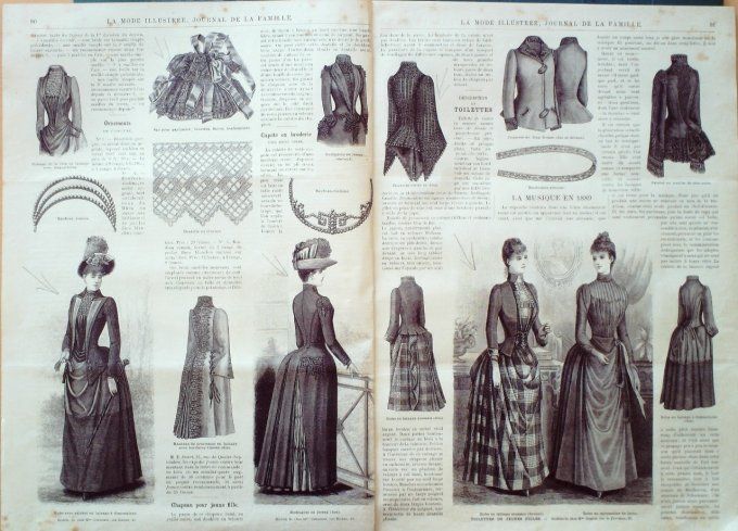 Journal Mode illustrée 1889 # 12 Capote & chapeau