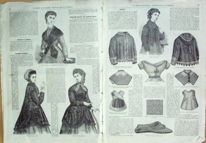 Journal Mode illustrée 1868 # 12 Veste styrienne
