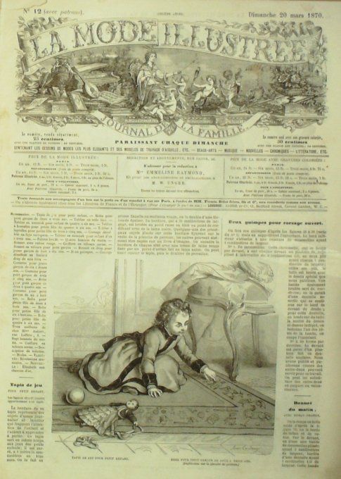 Journal Mode illustrée 1870 # 12 Robe pour garçonnet