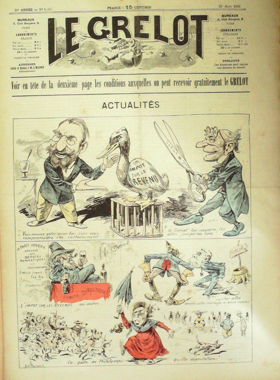 Le Grelot 1896 n°1303 ACTUALITES PEPIN