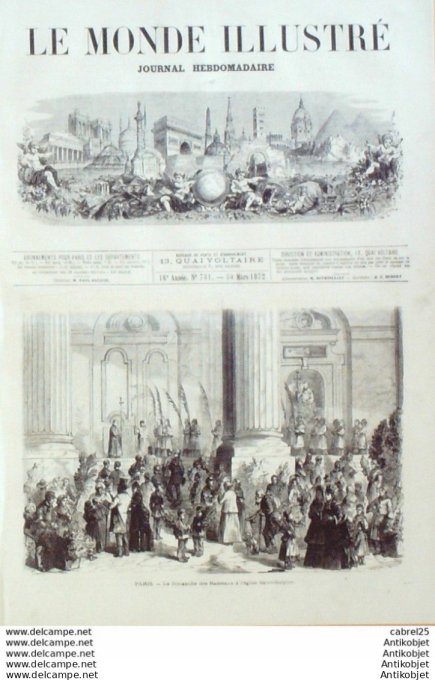 Le Monde illustré 1872 n°781 St Sulpice Les Rameaux Au Bon Marche Henry Regnault