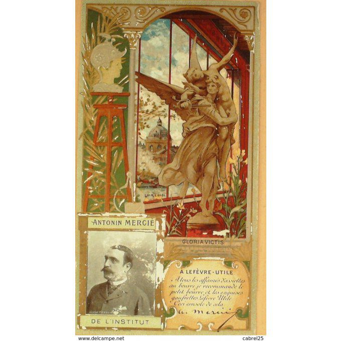 Chromo Lefèvre Utile ANTONIN MERCIE "DE L'INSTITUT" 1896