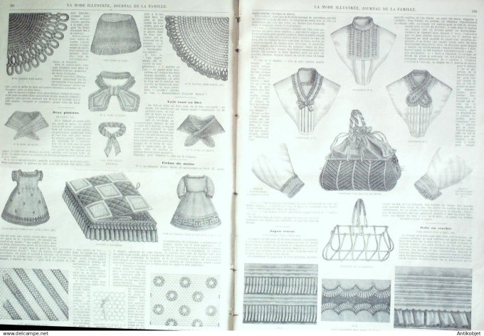 La Mode illustrée journal + gravure associée 1868 # 50