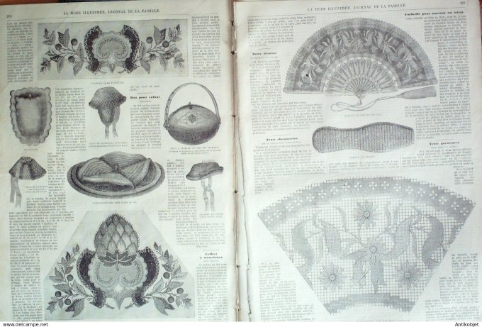 La Mode illustrée journal + gravure associée 1868 # 50