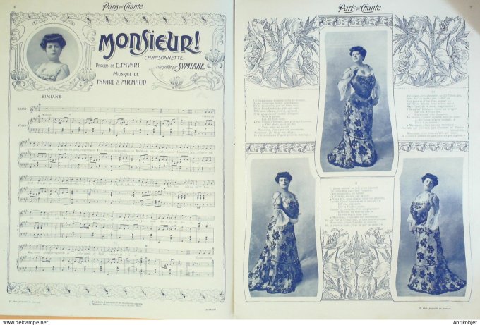 Paris qui chante 1904 n° 83 Cosnard d'Orby Resse Symiane Darnaud Delmet Bailly